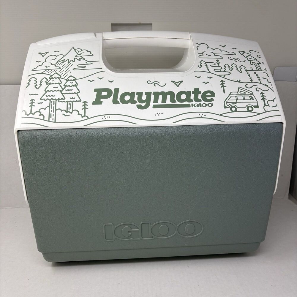 Discontinued Igloo Playmate Elite 16 Qt Summer Camp Cooler Green Vintage Rare